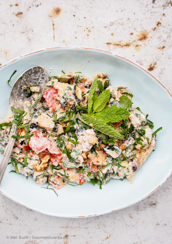  Ottolenghi salad of grilled zucchini with yoghurt, walnuts and mint | GourmetGuerilla.com 