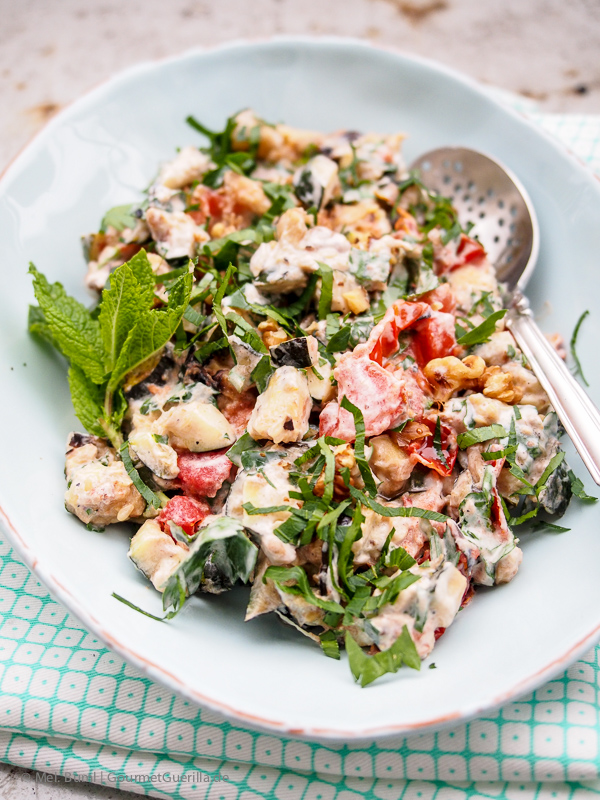 Ottolenghi Salad of grilled zucchini with yoghurt, walnuts and mint | GourmetGuerilla.com 