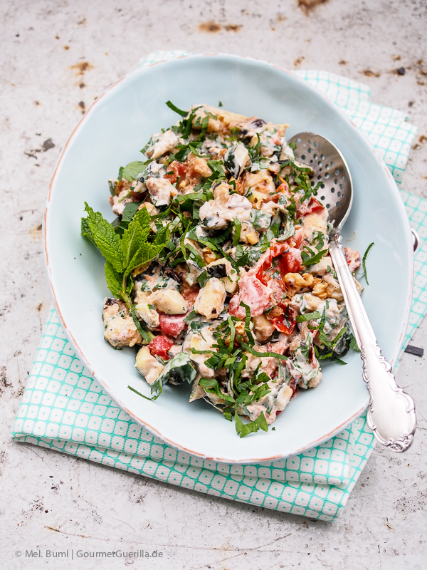 {Ottolenghi} Salad of grilled zucchini with yoghurt, walnuts and mint GourmetGuerilla.com 